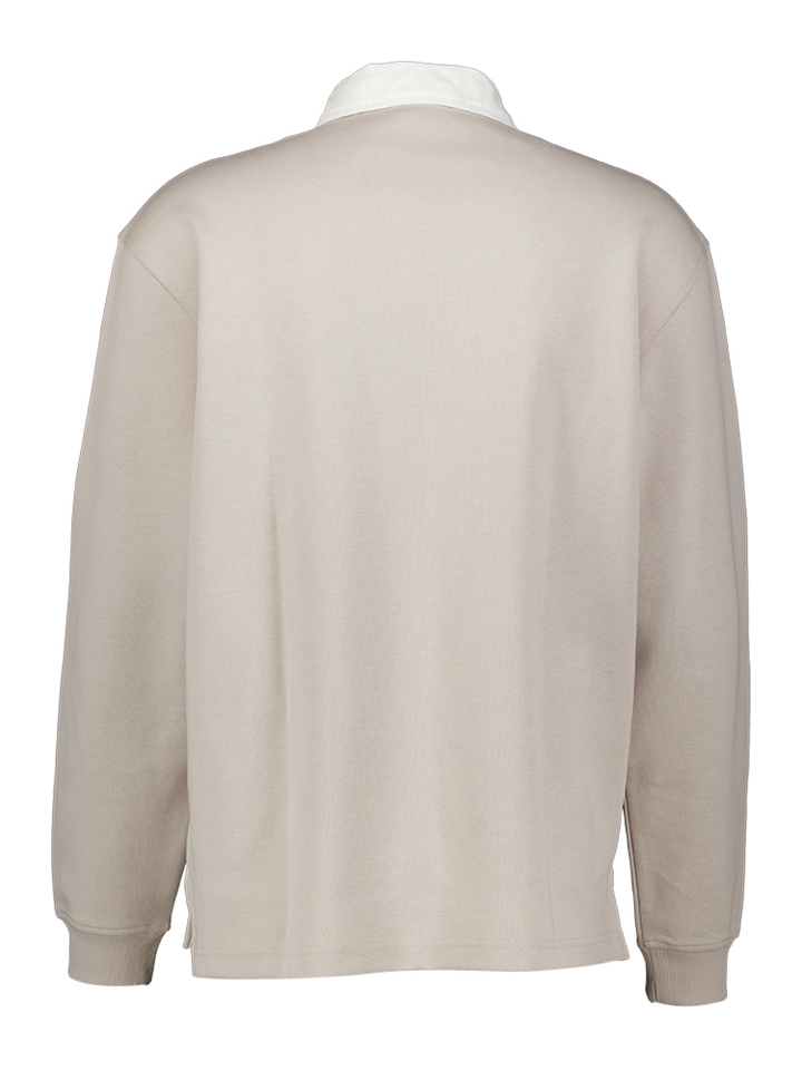 Grijze sweater met witte polo kraag Pe exis Hugo Boss