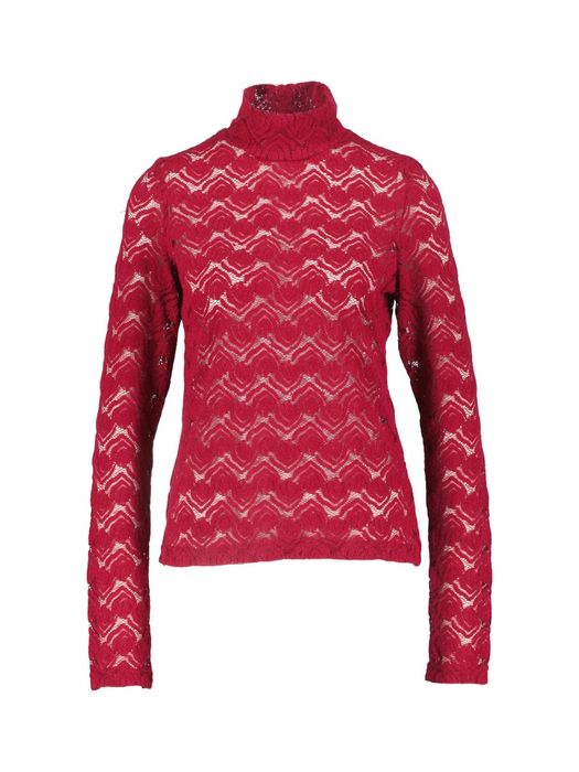 Rode hafldoorzichtige kanten blouse Tamara Collectors Club