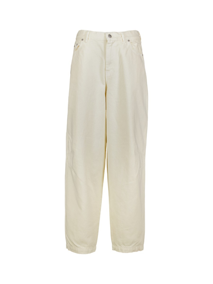 Ecru barrel fit jeans met elastiek achteraanPattia Collectors Club 