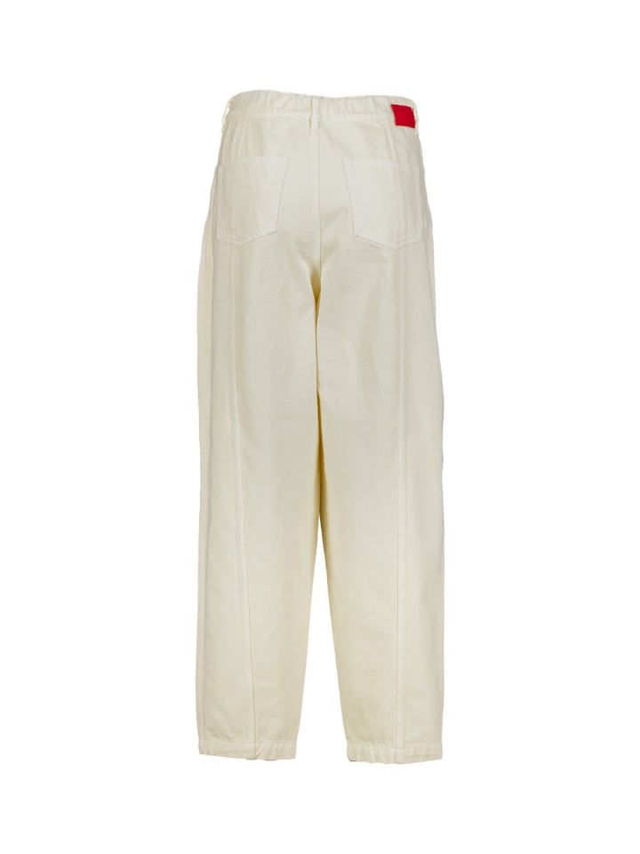Ecru barrel fit jeans met elastiek achteraanPattia Collectors Club 