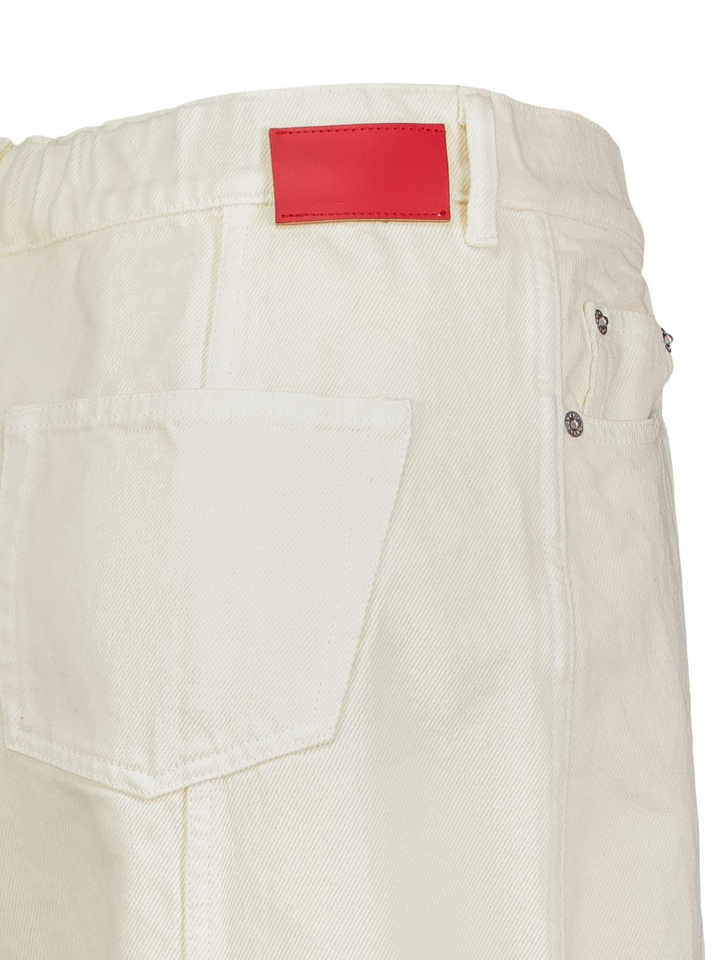Ecru barrel fit jeans met elastiek achteraanPattia Collectors Club 