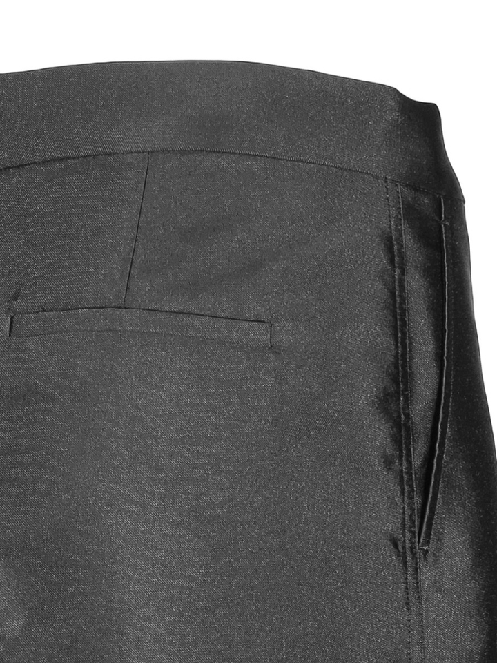 Zwarte glanzende geklede broek met bandplooien Collectors Club