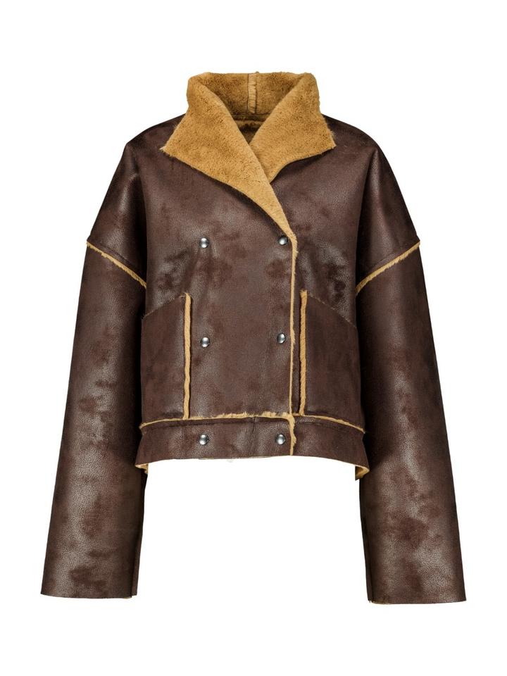 Bruine jas met faux fur Jenn Scotch&Soda 