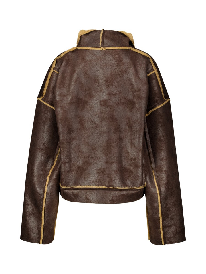 Bruine jas met faux fur Jenn Scotch&Soda 
