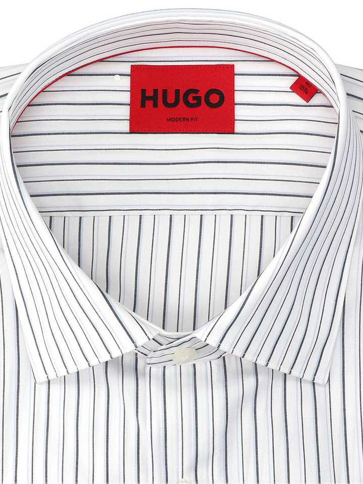 Wit hemd met blauwe strepen (regular fit) met lange mouwen Hugo Boss 