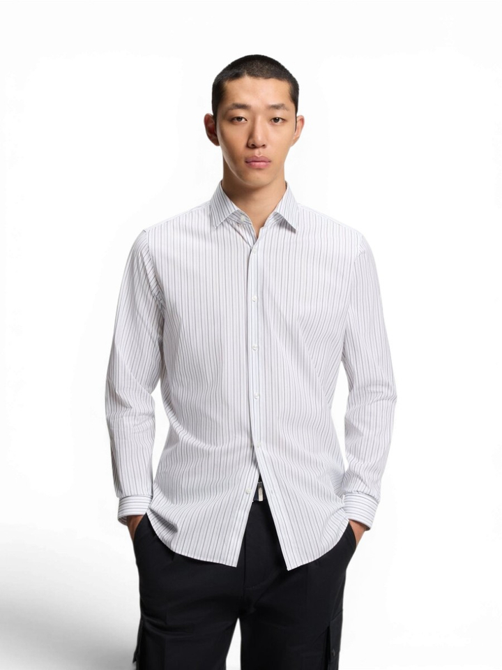 Wit hemd met blauwe strepen (regular fit) met lange mouwen Hugo Boss 