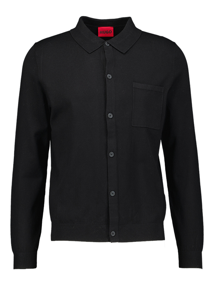 Zwarte cardigan met polokraag Hugo Boss 
