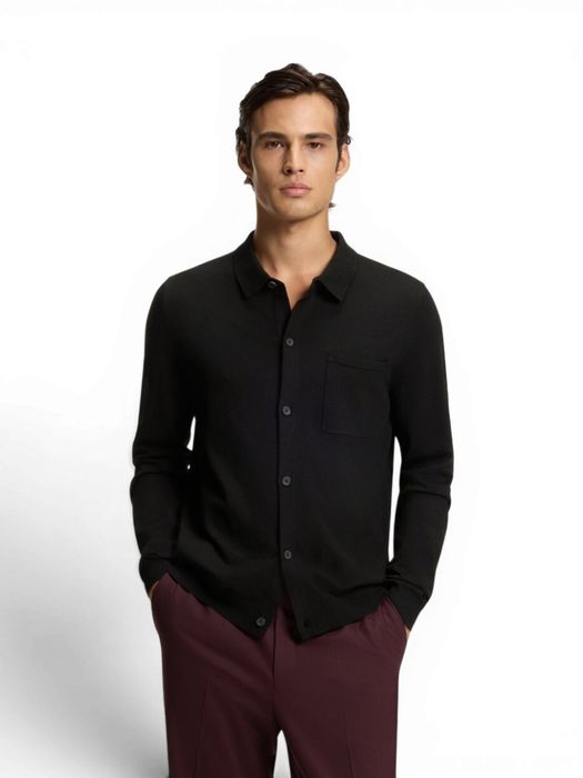Zwarte cardigan met polokraag Hugo Boss