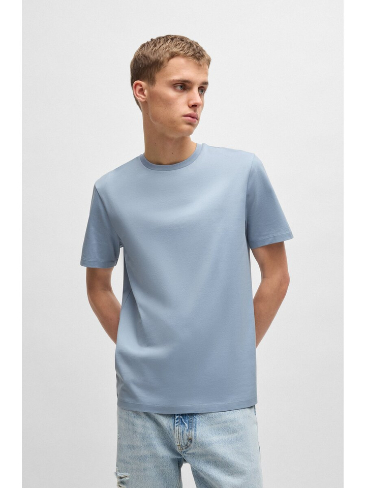 Blauwe katoenen t-shirt Dimerstee Hugo Boss