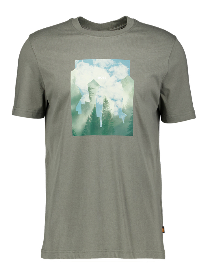 Kaki t-shirt met print Cover Hugo Boss