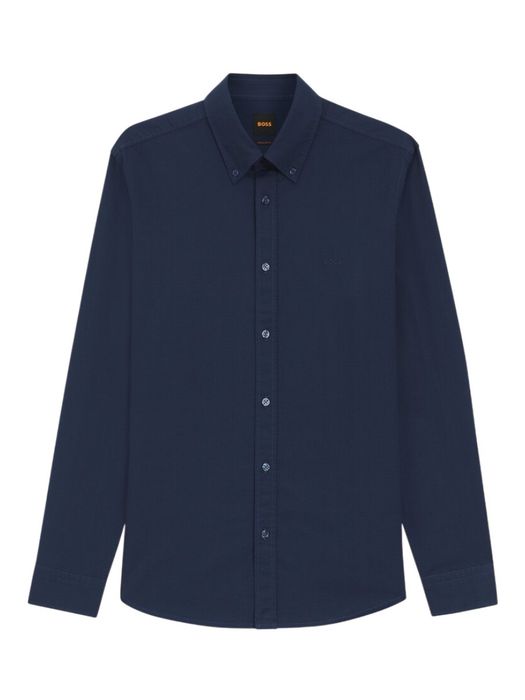 Open blue katoenen hemd (regular fit) met lange mouwen Hugo Boss