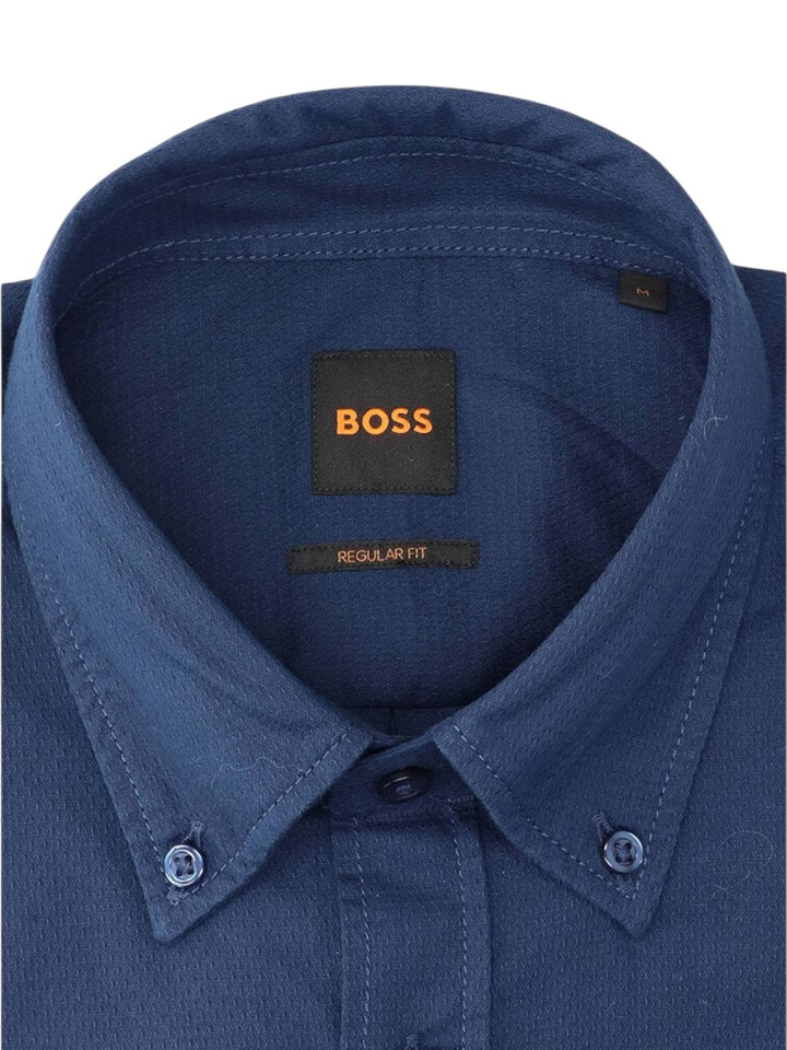 Open blue katoenen hemd (regular fit) met lange mouwen Hugo Boss