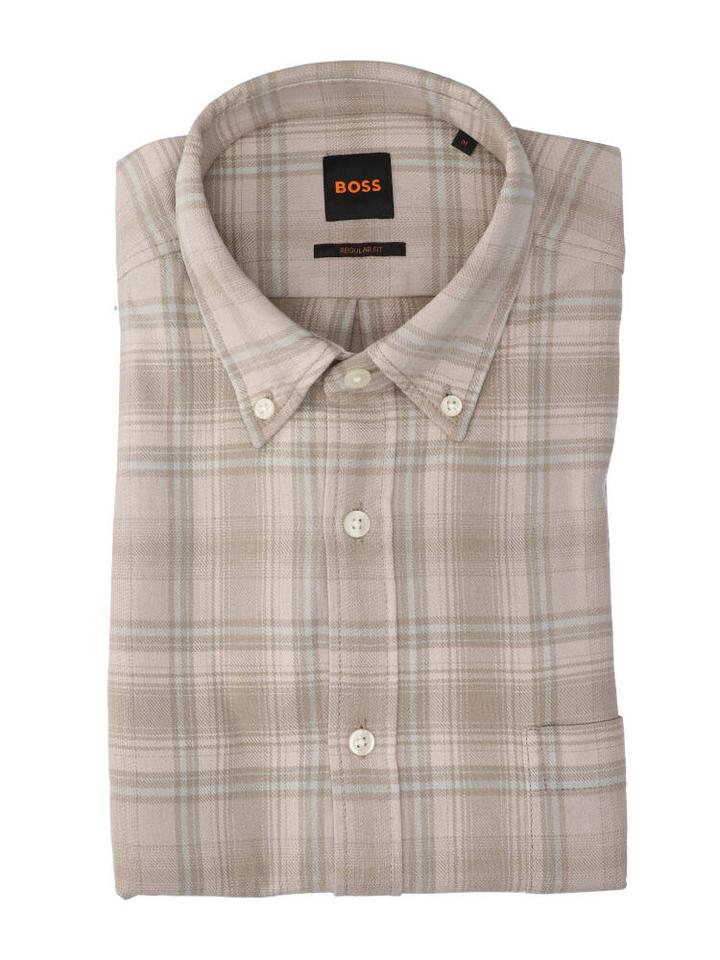 Grijs geruit hemd (regular fit) met lange mouwen Hugo Boss 