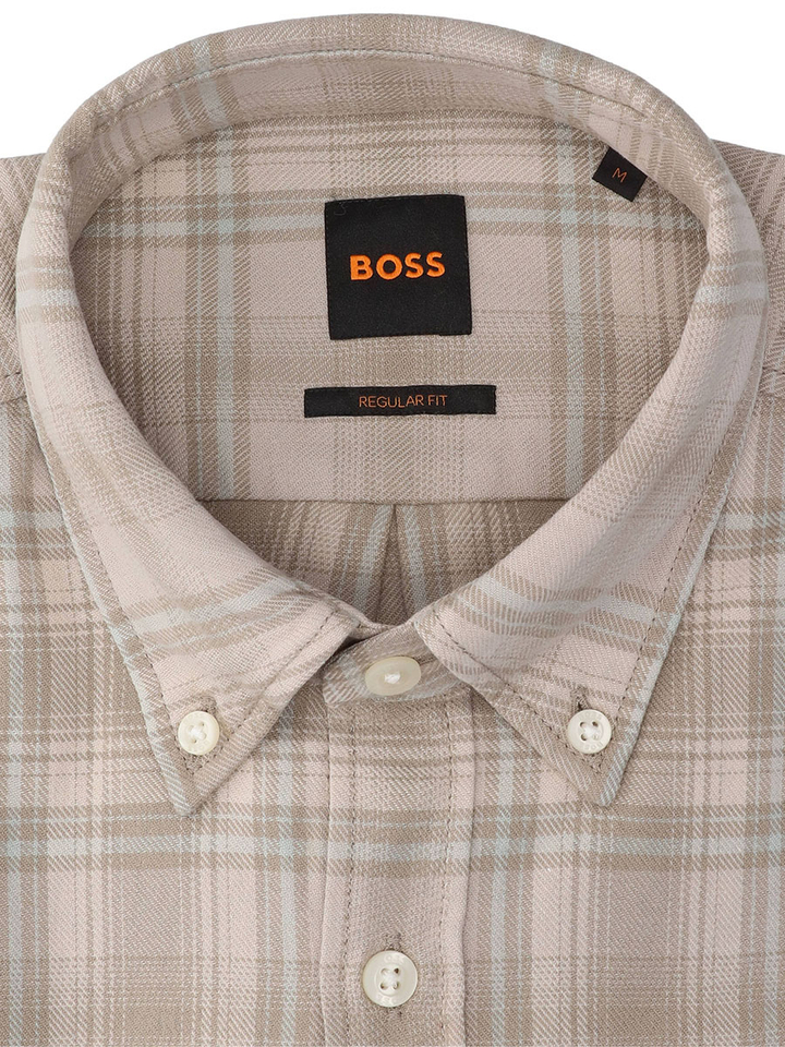 Grijs geruit hemd (regular fit) met lange mouwen Hugo Boss 