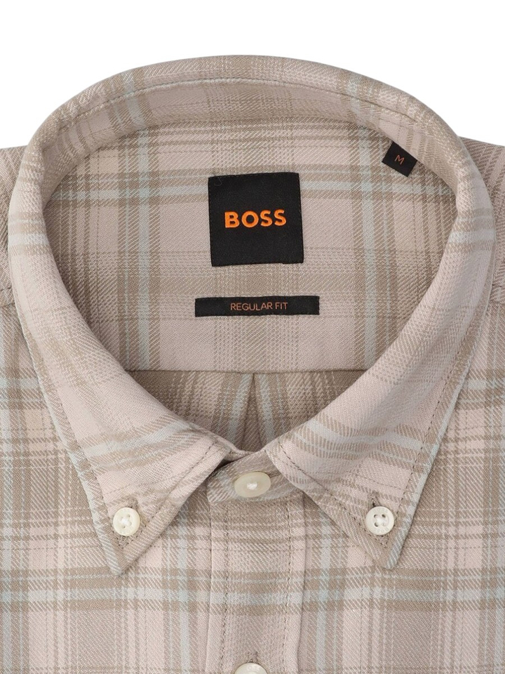 Grijs geruit hemd (regular fit) met lange mouwen Hugo Boss 