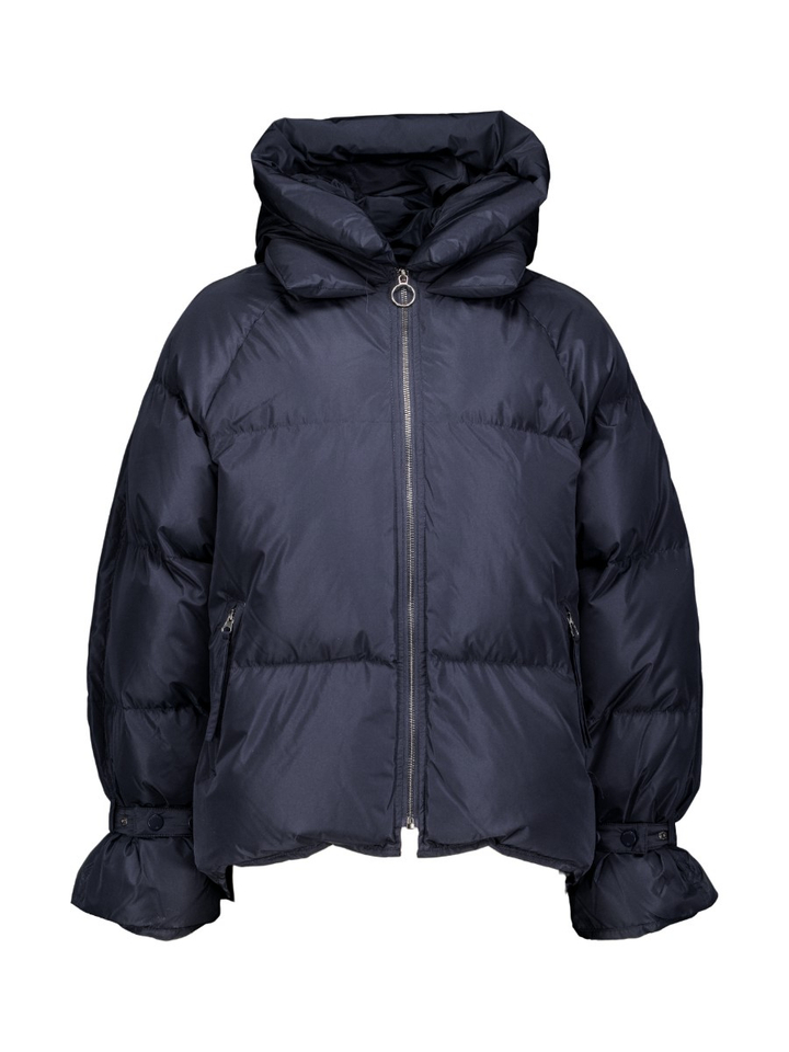 Blauwe echte donsjas met kap Kylie Withblack