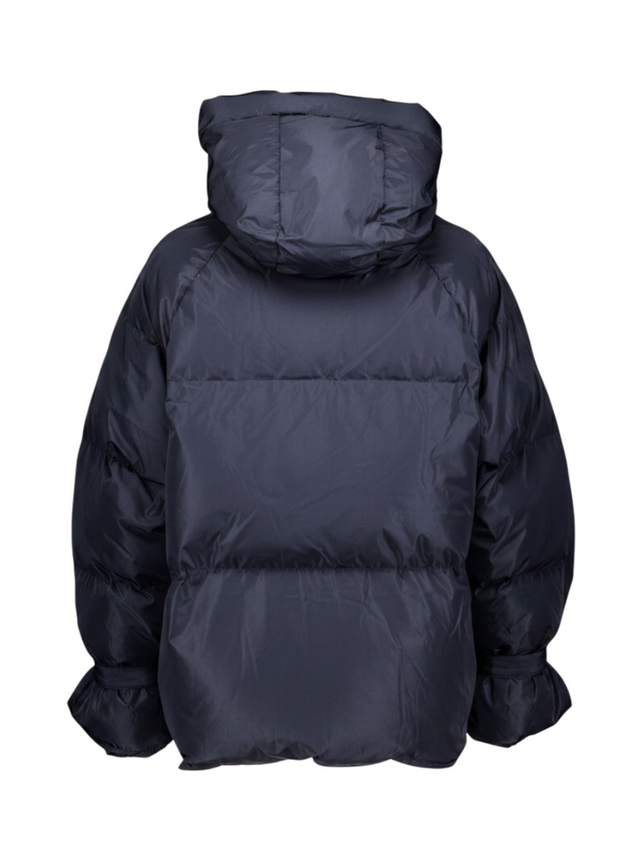 Blauwe echte donsjas met kap Kylie Withblack