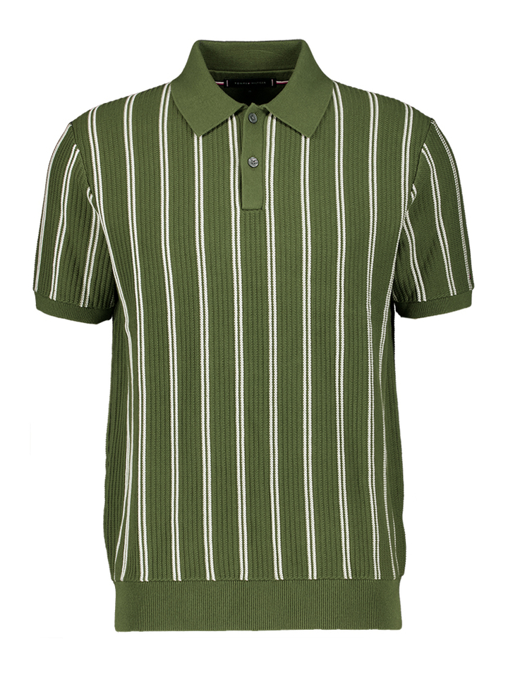 Groene gestreepte polo Tommy Hilfiger 