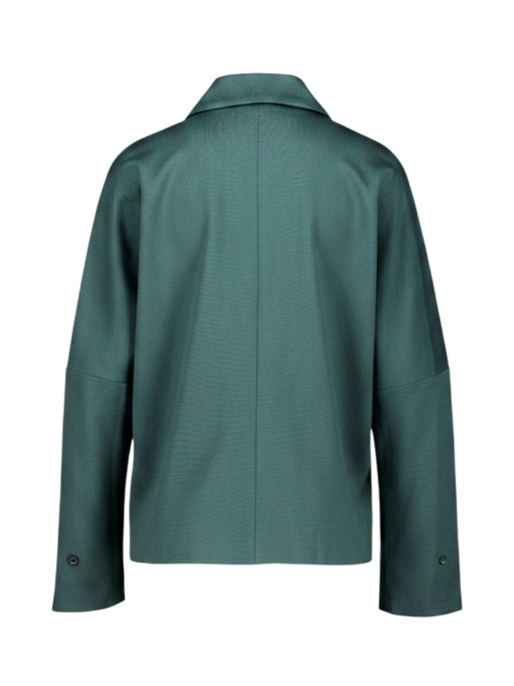Donkergroene blouse met kraag Liviana Conti