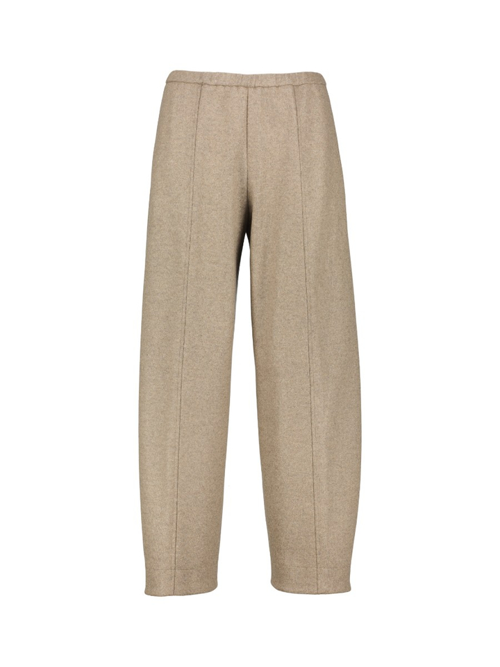 Zacht bruine comfortabele broek in ballon fit in kasjmier Liviana Conti