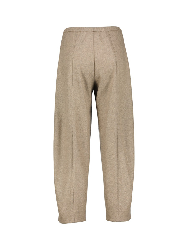 Zacht bruine comfortabele broek in ballon fit in kasjmier Liviana Conti