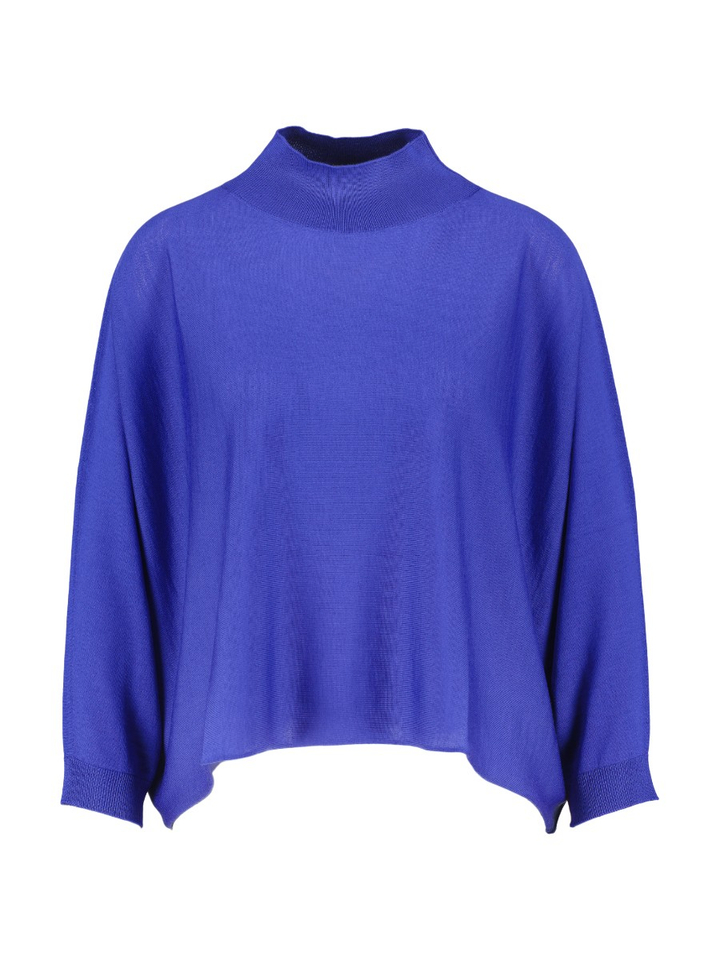 Kobalt korte oversized trui in wol Liviana Conti