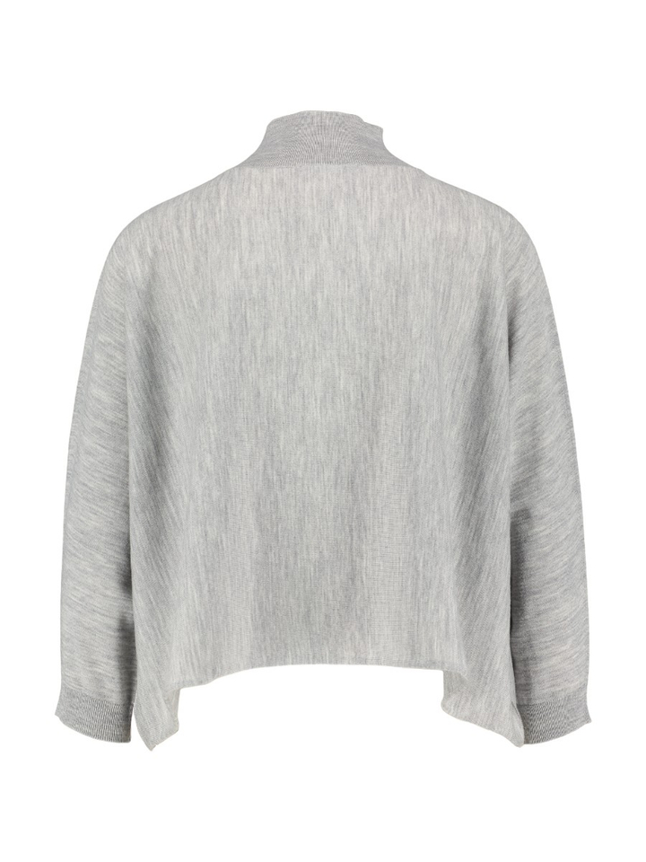 Grijze oversized wijde korte trui in wol Liviana Conti