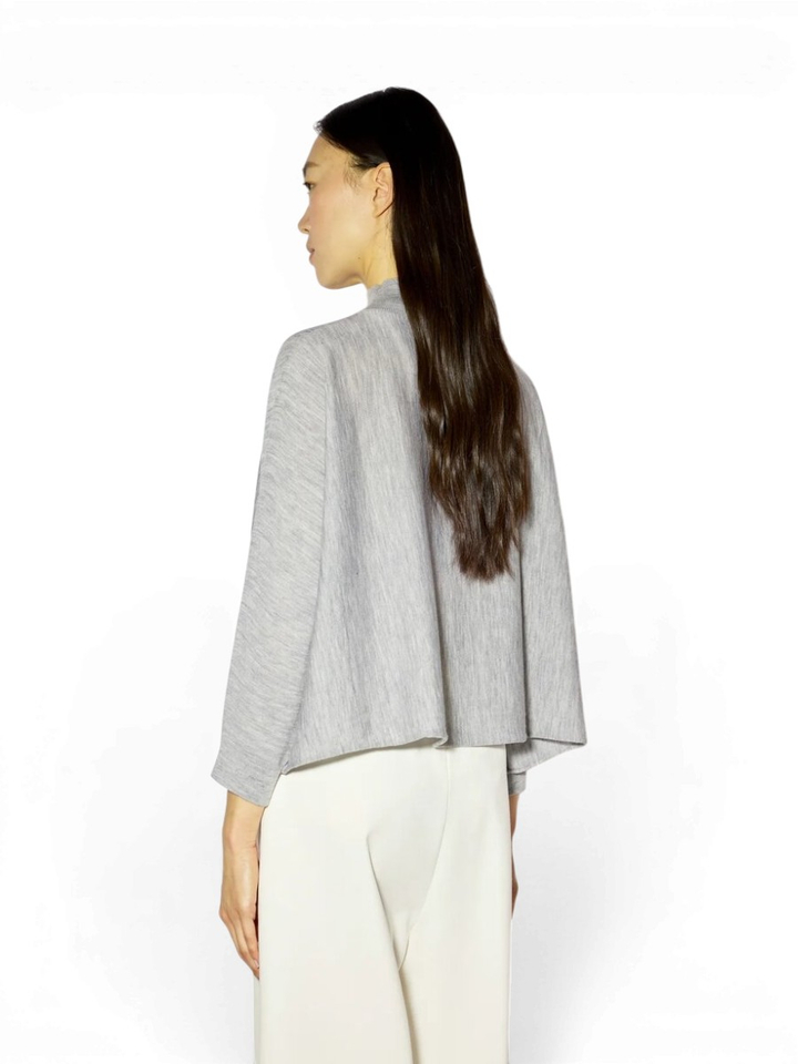 Grijze oversized wijde korte trui in wol Liviana Conti