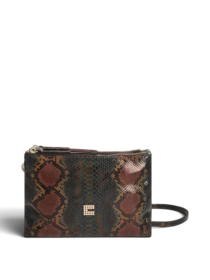 Kaki Clyde Rainbow Python crossbody Clio Goldbrenner