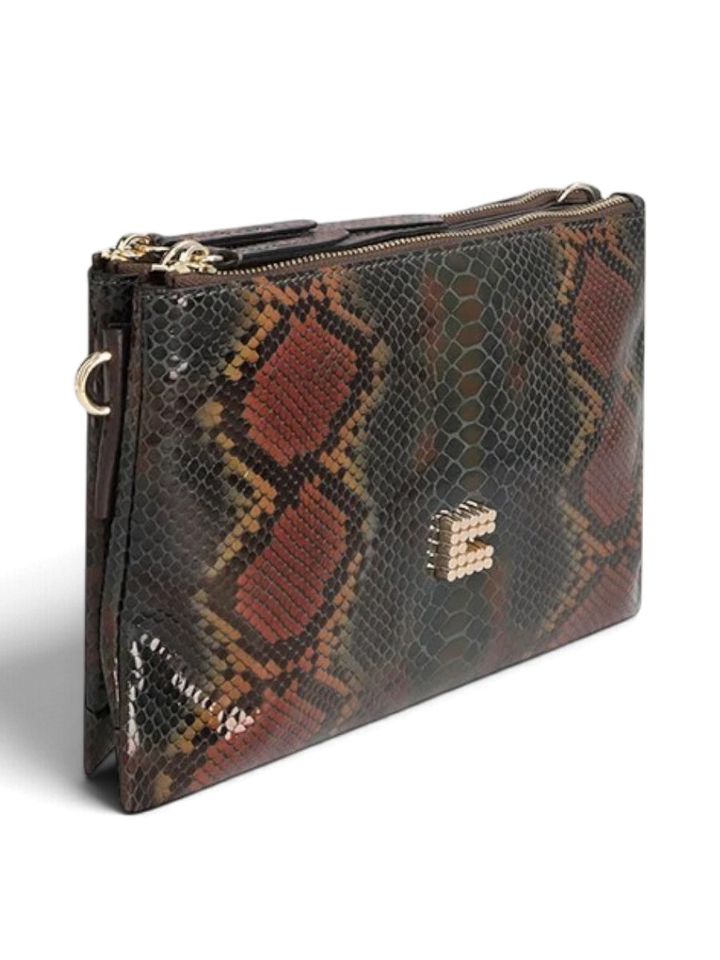 Kaki Clyde Rainbow Python crossbody Clio Goldbrenner