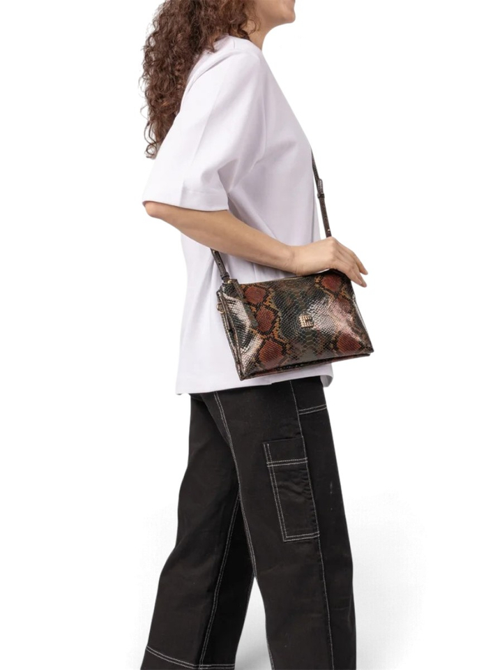 Kaki Clyde Rainbow Python crossbody Clio Goldbrenner