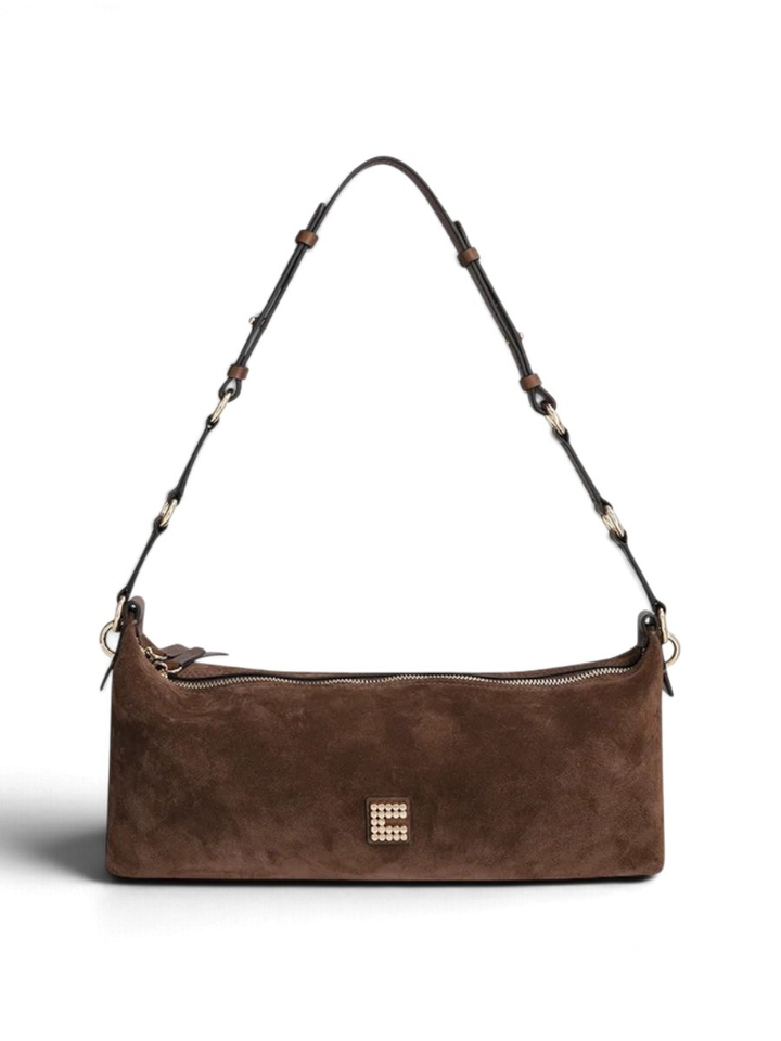 Chocolate bruine Charly suède handtas Clio Goldbrenner
