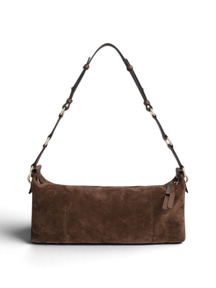 Chocolate bruine Charly suède handtas Clio Goldbrenner