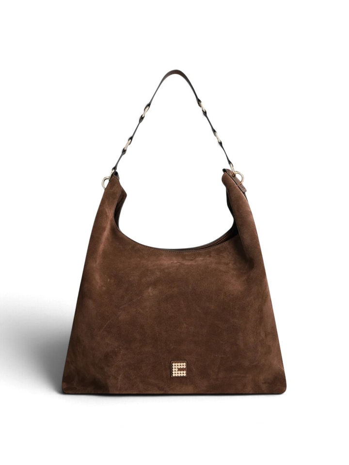 Chocolate bruine Carry Suède handtas Clio Goldbrenner