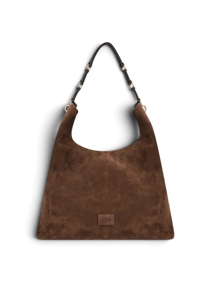 Chocolate bruine Carry Suède handtas Clio Goldbrenner