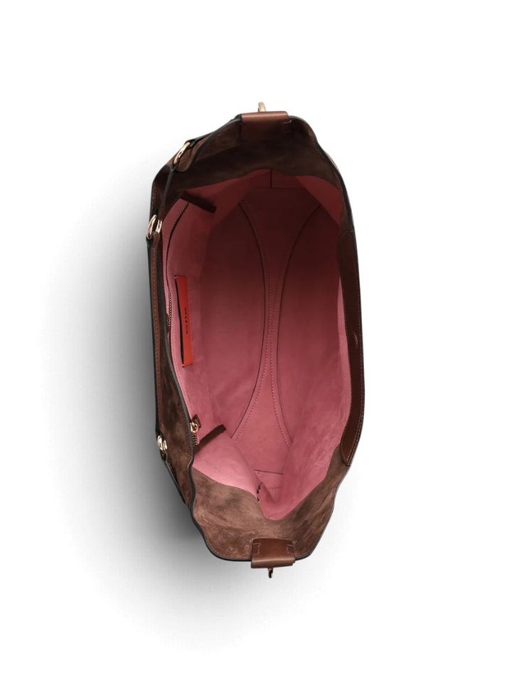 Chocolate bruine Carry Suède handtas Clio Goldbrenner