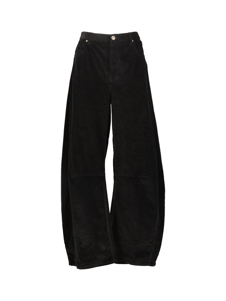Zwarte loose fit jeans in ribfluweel Pinko