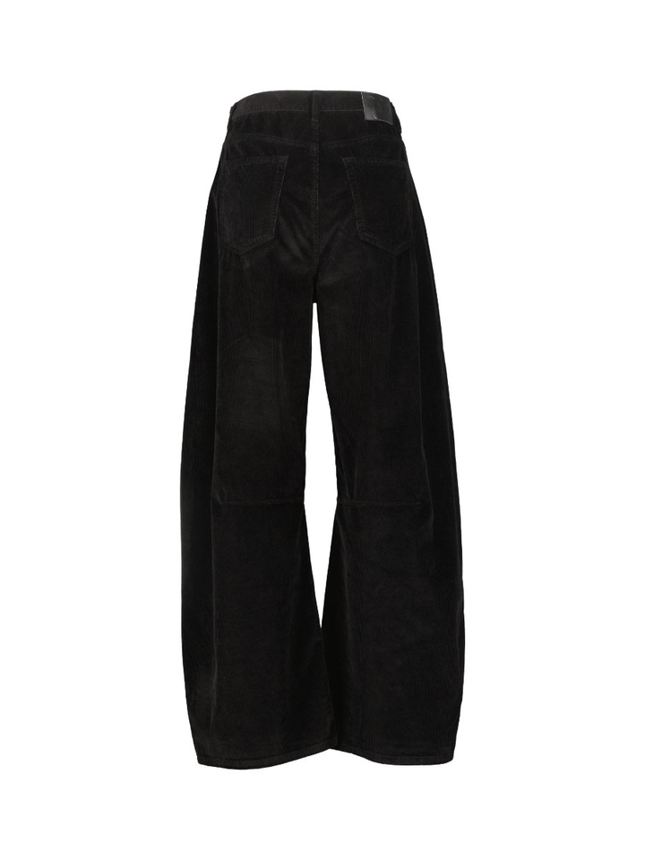 Zwarte loose fit jeans in ribfluweel Pinko