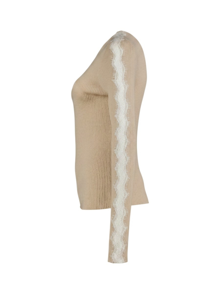 Beige trui met kant detail Pinko