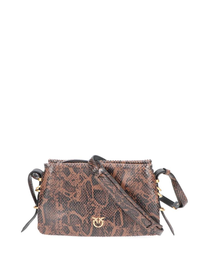 Roccia marrone handtas Triplet mini Python print Pinko