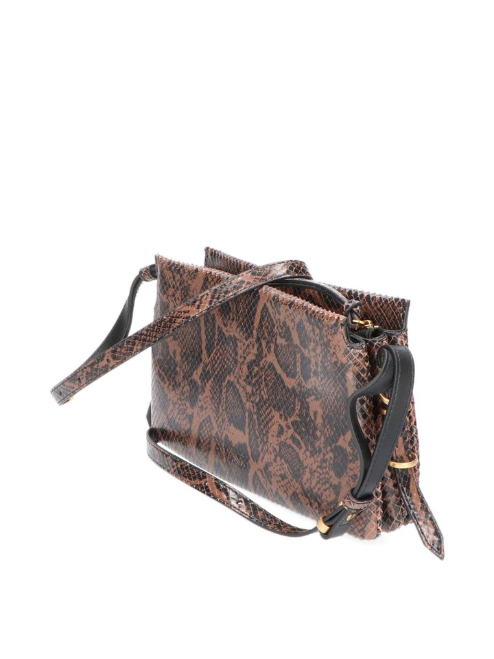 Roccia marrone handtas Triplet mini Python print Pinko