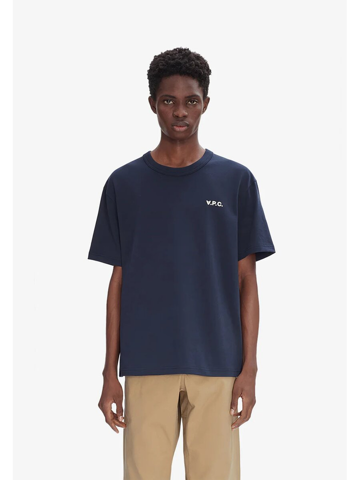 Blauwe t-shirt met Logo A.P.C.