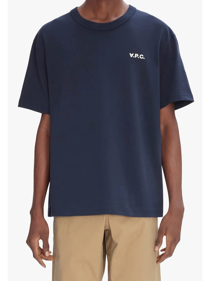 Blauwe t-shirt met Logo A.P.C.