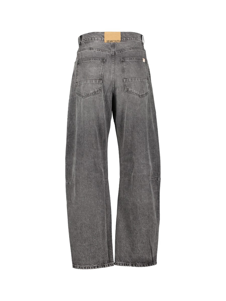 Greijze barrel fit jeans Semicouture