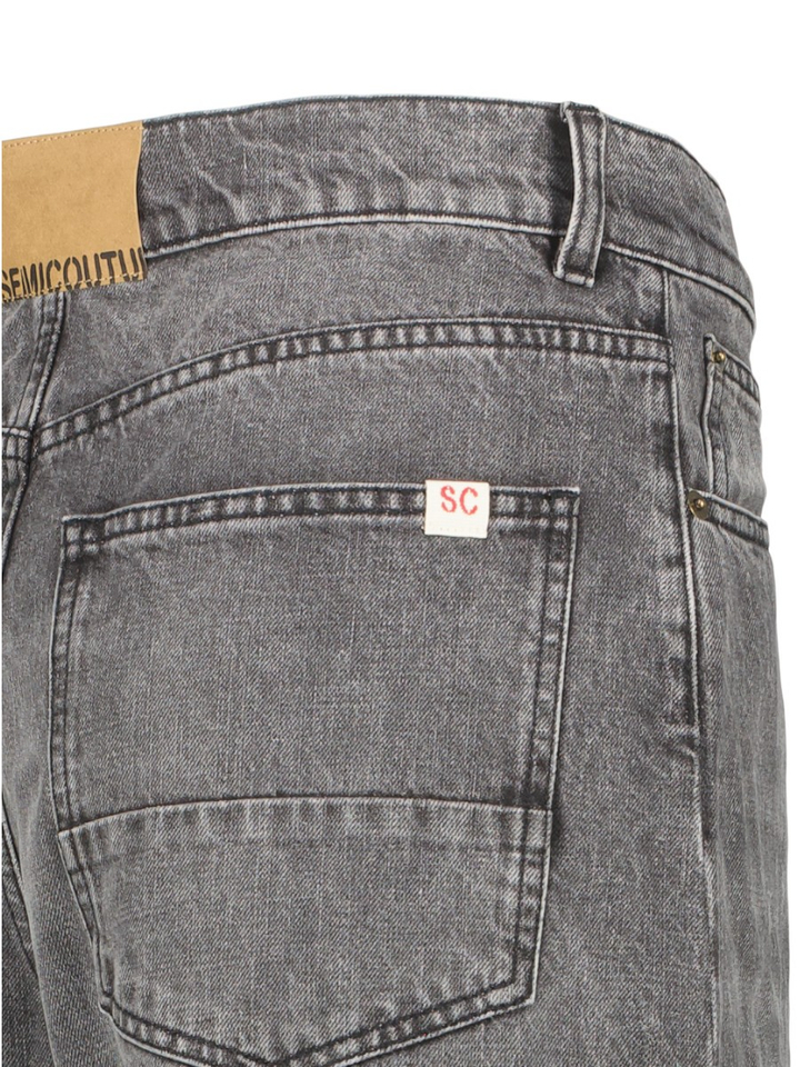 Greijze barrel fit jeans Semicouture