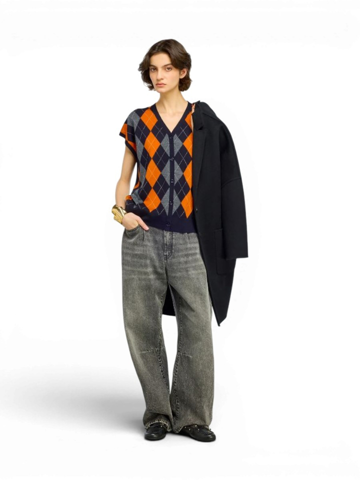 Greijze barrel fit jeans Semicouture