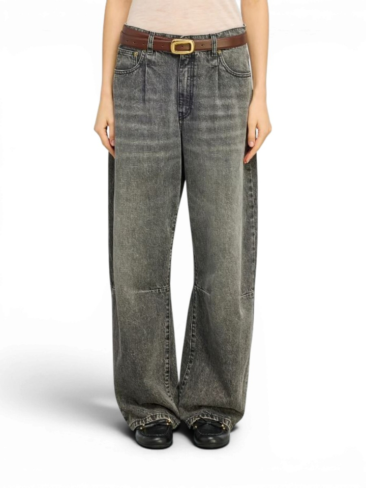 Greijze barrel fit jeans Semicouture