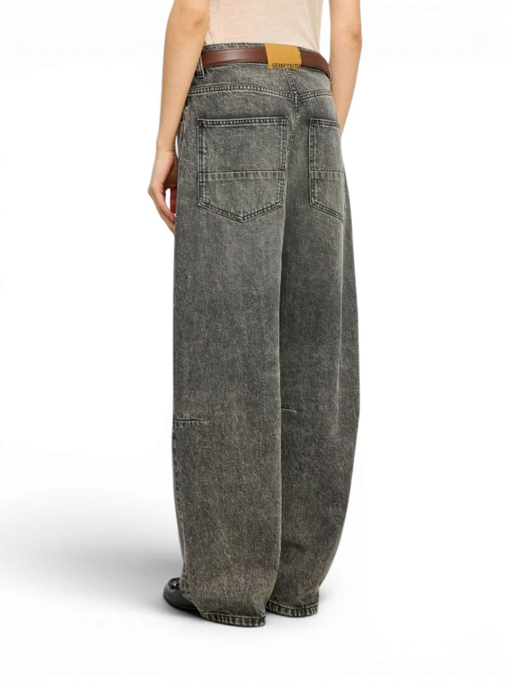 Greijze barrel fit jeans Semicouture