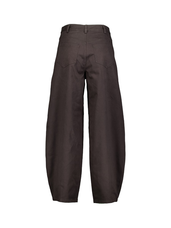 Donkerbruine barrel broek met hoge taille Semicouture 
