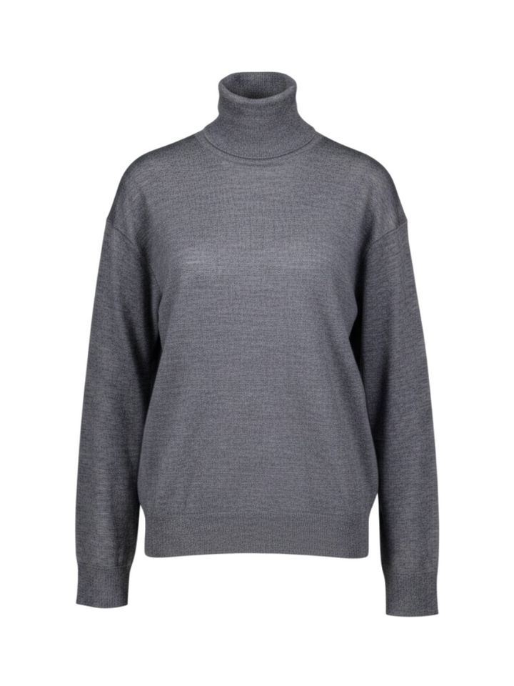 Grijze fijne pull met rolkraag Semicouture